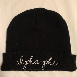 ALPHA PHI BLACK BEANIE